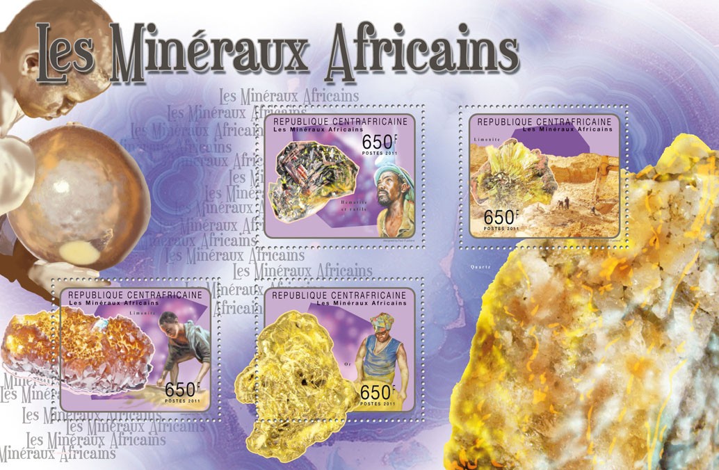 Minerals. - Issue of Central African republic postage stamps