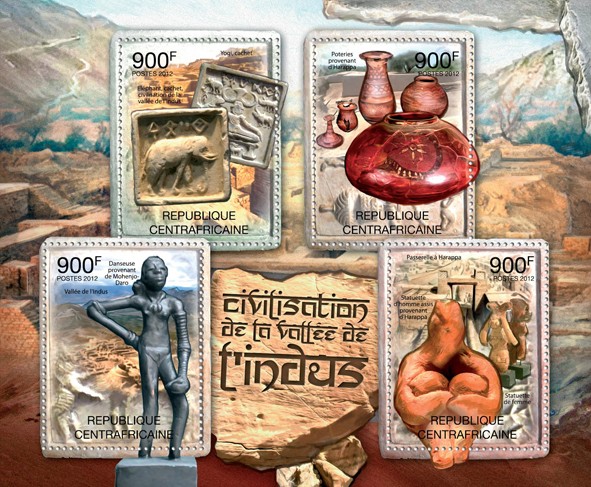 Valley Civilization of Industrial - Issue of Central African republic postage stamps