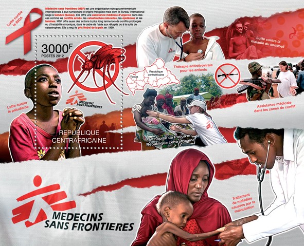 Doctors Without Borders. - Issue of Central African republic postage stamps