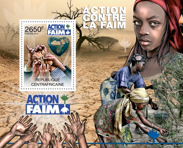 Action Agains Hunger. - Issue of Central African republic postage stamps