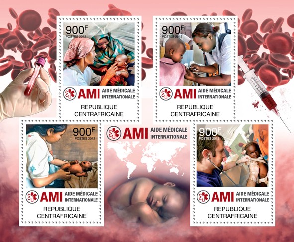 International Medical Aid. - Issue of Central African republic postage stamps