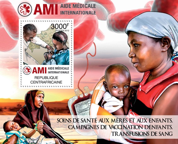 International Medical Aid. - Issue of Central African republic postage stamps