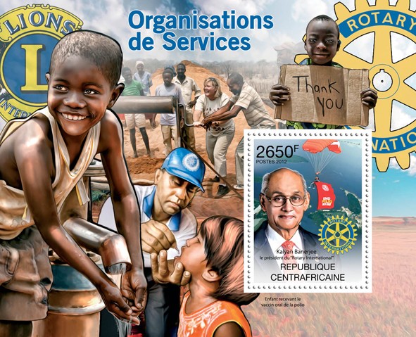 Lions & Rotary - Issue of Central African republic postage stamps