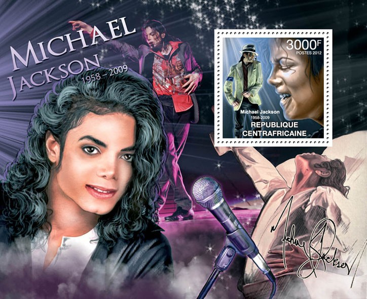 Michael Jackson, (1958-2009). - Issue of Central African republic postage stamps