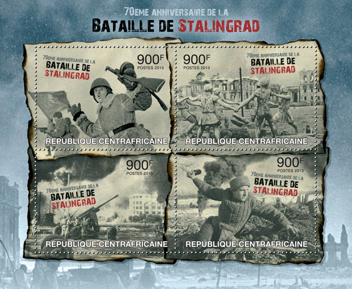 Battle of Stalingrad - Issue of Central African republic postage stamps