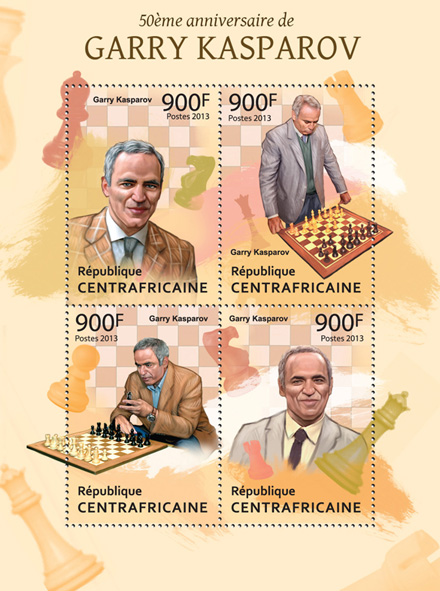 Garry Kasparov - Issue of Central African republic postage stamps