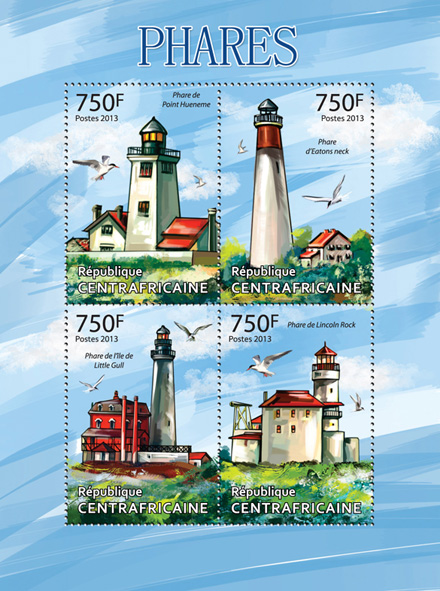 Lighthouses  - Issue of Central African republic postage stamps