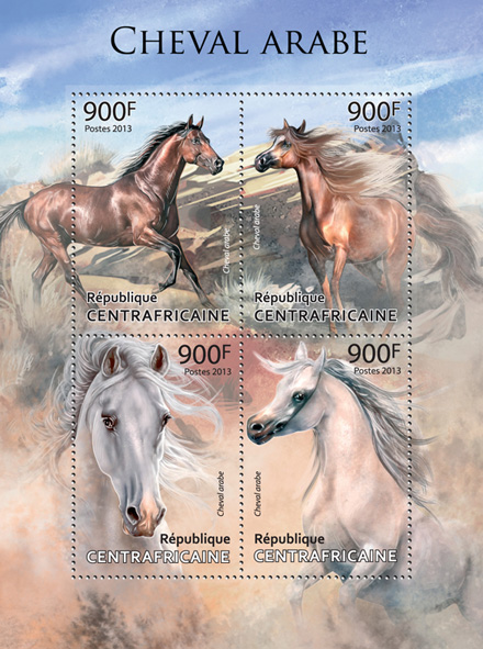 Arabian Horses - Issue of Central African republic postage stamps
