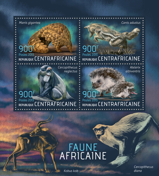 Fauna - Issue of Central African republic postage stamps