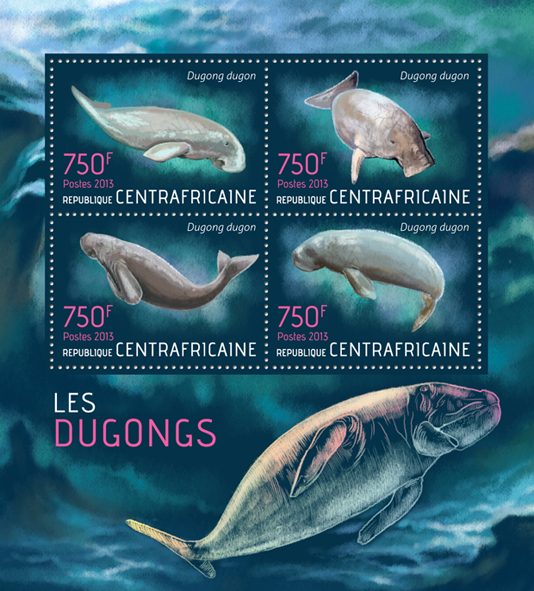 Dugongs - Issue of Central African republic postage stamps