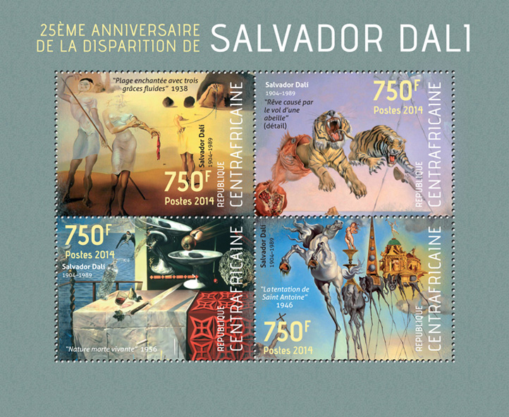 Salvador Dali - Issue of Central African republic postage stamps