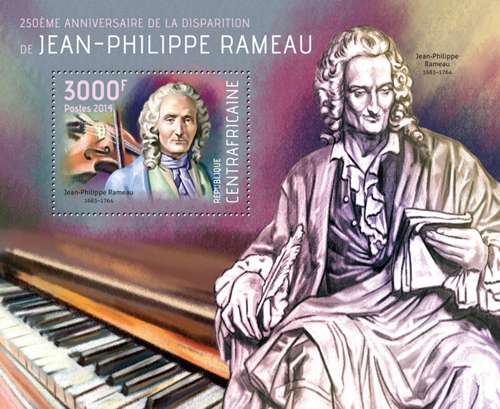 Jean-Philippe Rameau - Issue of Central African republic postage stamps