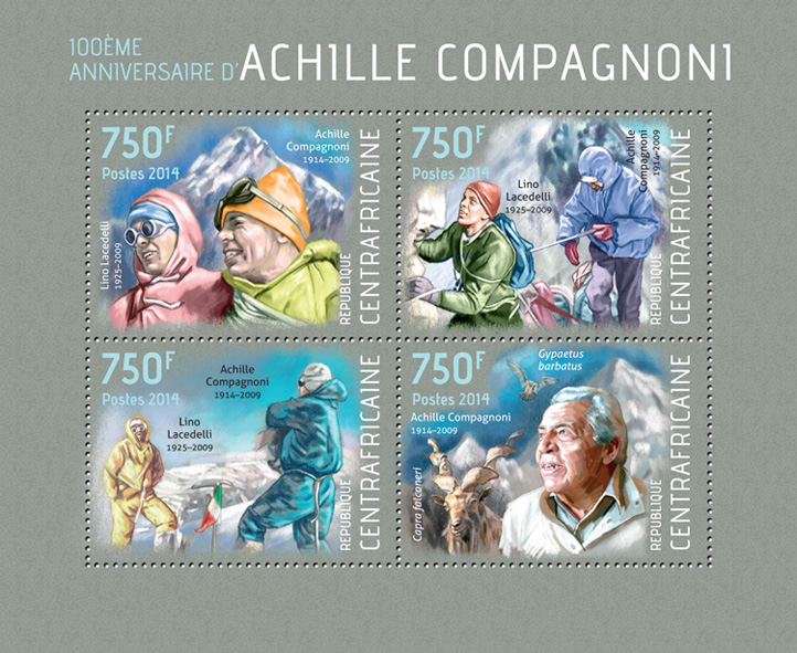 Achille Compagnoni - Issue of Central African republic postage stamps