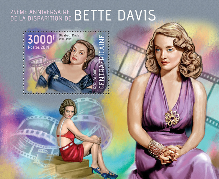 Bette Davis - Issue of Central African republic postage stamps