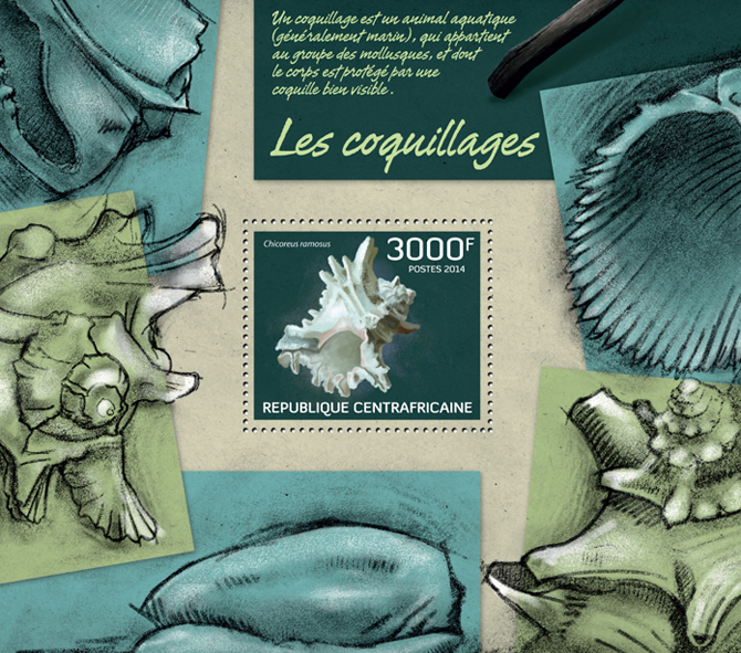 Shells - Issue of Central African republic postage stamps