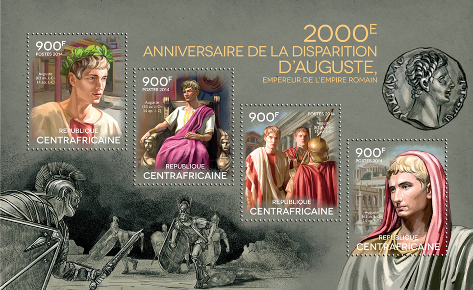 Augustus - Issue of Central African republic postage stamps