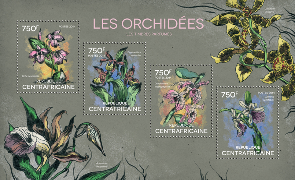 Orchids – Perfumed - Issue of Central African republic postage stamps