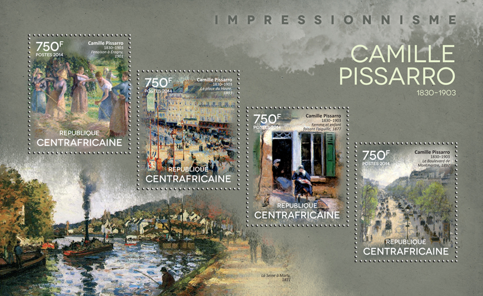 Camille Pissaro - Issue of Central African republic postage stamps