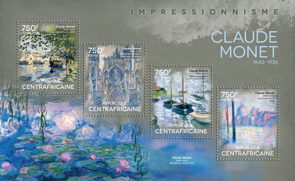 Claude Monet  - Issue of Central African republic postage stamps