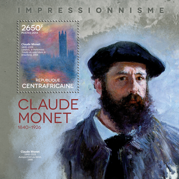 Claude Monet  - Issue of Central African republic postage stamps