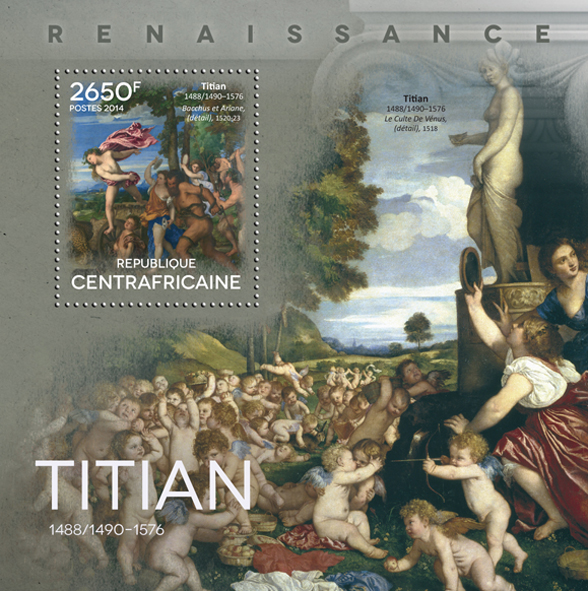 Titian - Issue of Central African republic postage stamps