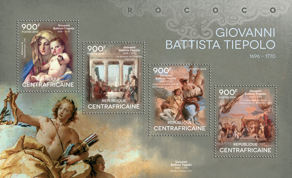 Giovani Battista Tiepolo - Issue of Central African republic postage stamps