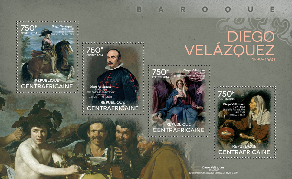 Diego Velázquez  - Issue of Central African republic postage stamps