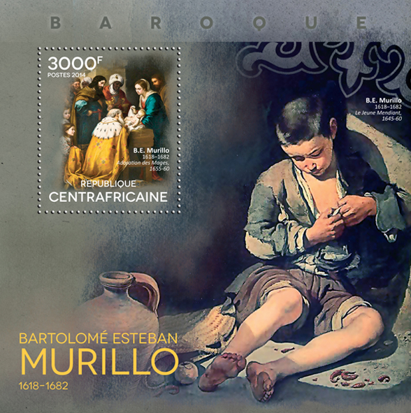 Bartolomé Esteban Murillo - Issue of Central African republic postage stamps