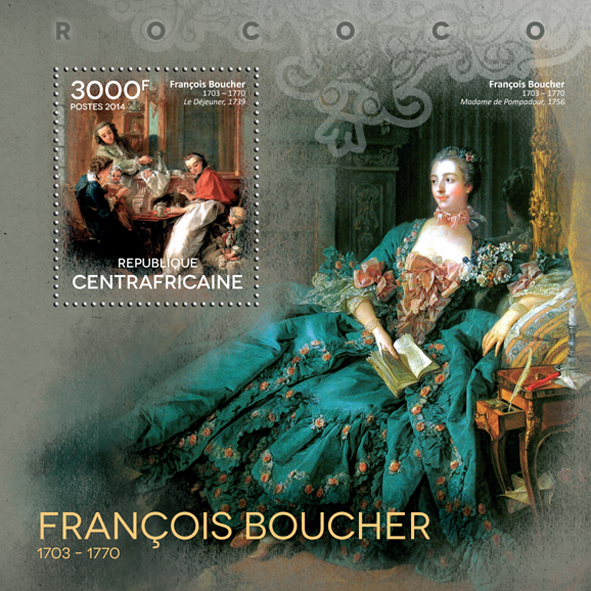 François Boucher  - Issue of Central African republic postage stamps
