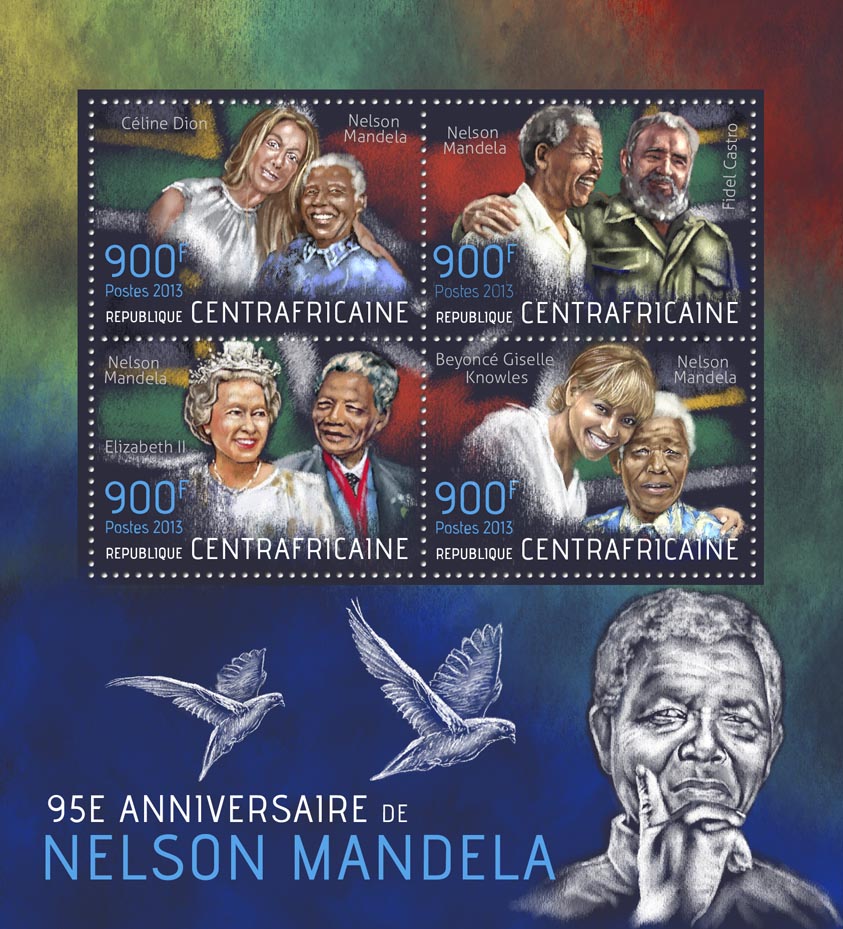 Nelson Mandela - Issue of Central African republic postage stamps