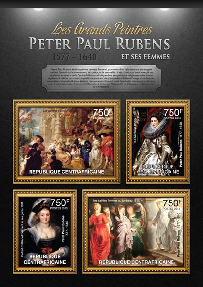 Rubens and his women - Issue of Central African republic postage stamps