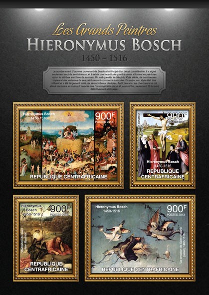 Hieronymus Bosch - Issue of Central African republic postage stamps