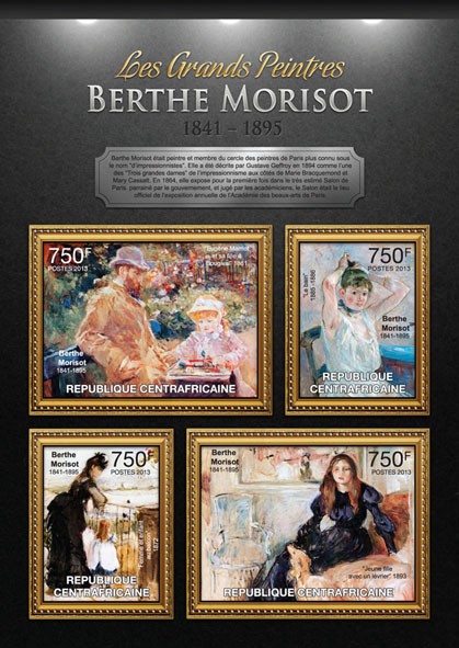 Berthe Morisot - Issue of Central African republic postage stamps