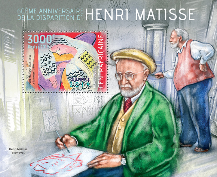 Henri Matisse - Issue of Central African republic postage stamps