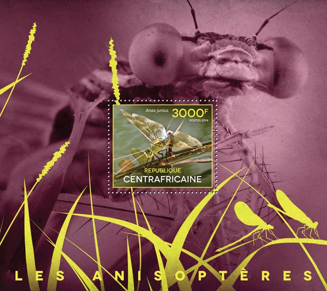 Dragonflies - Issue of Central African republic postage stamps