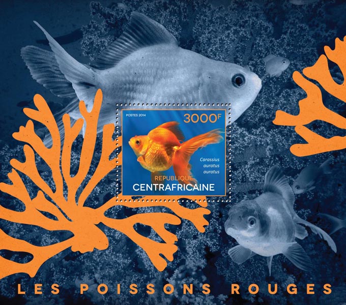 Goldfishes - Issue of Central African republic postage stamps