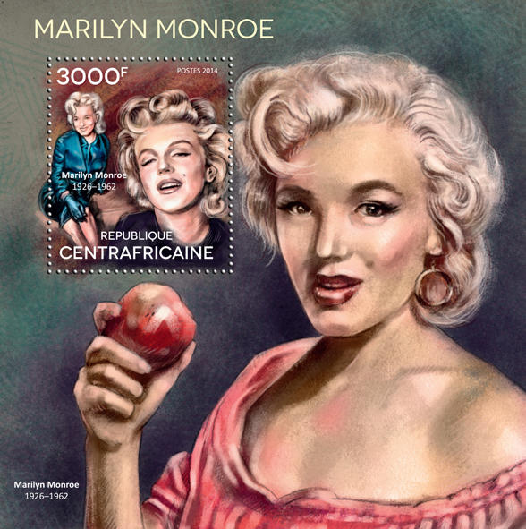 Marilyn Monroe - Issue of Central African republic postage stamps