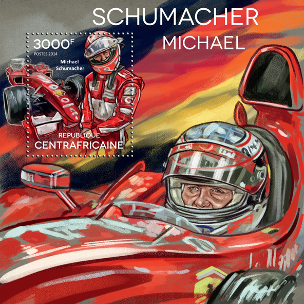 Michael Schumacher  - Issue of Central African republic postage stamps