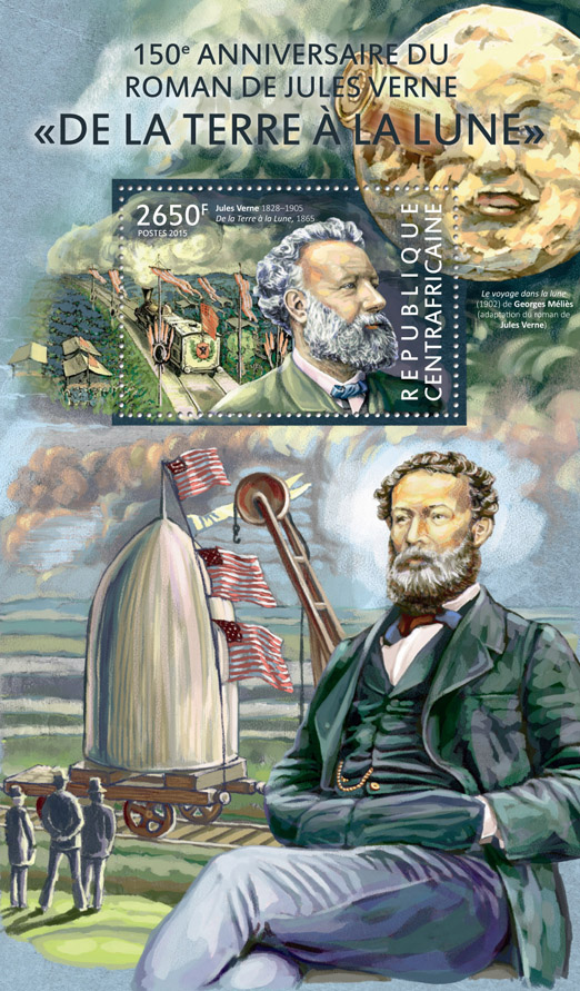 Jules Verne - Issue of Central African republic postage stamps