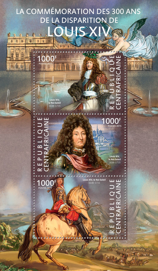 Louis XIV - Issue of Central African republic postage stamps