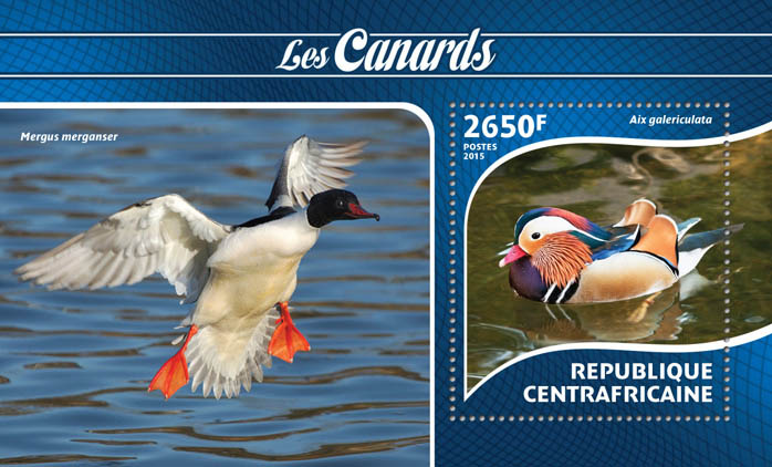 Ducks - Issue of Central African republic postage stamps