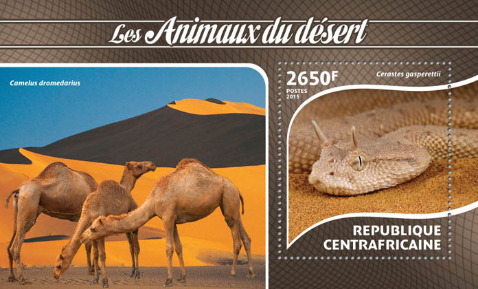 Animals - Issue of Central African republic postage stamps