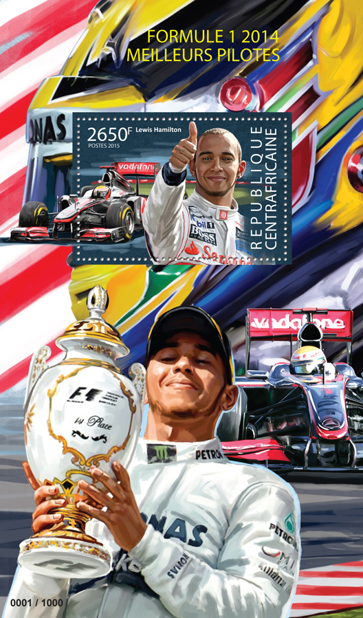 Formula 1 - Issue of Central African republic postage stamps