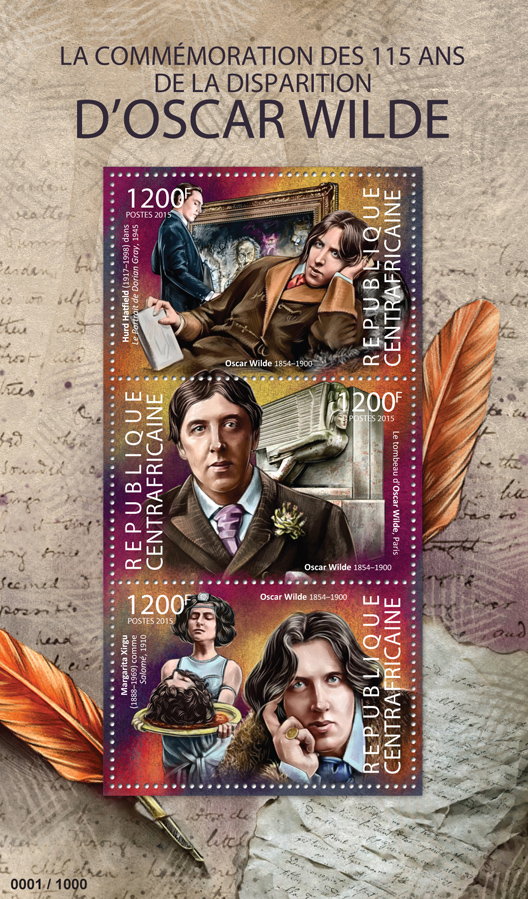Oscar Wilde - Issue of Central African republic postage stamps