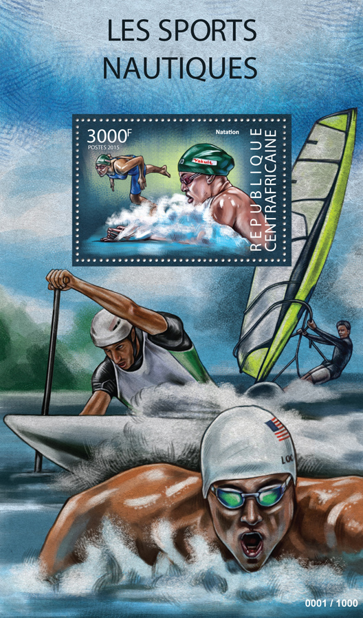 Water sports - Issue of Central African republic postage stamps