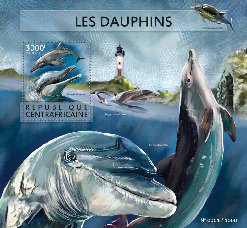 Dolphins - Issue of Central African republic postage stamps