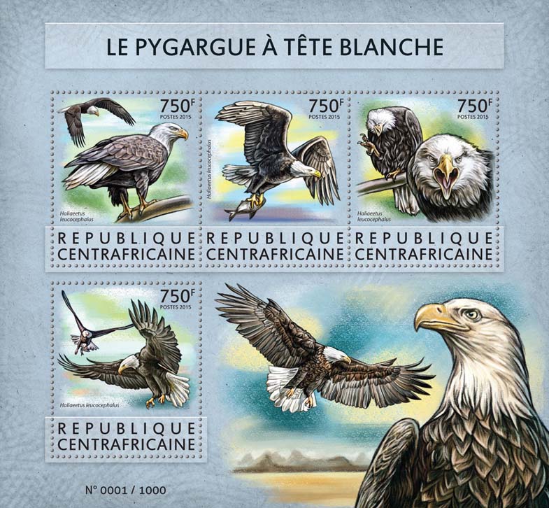 Eagle - Issue of Central African republic postage stamps