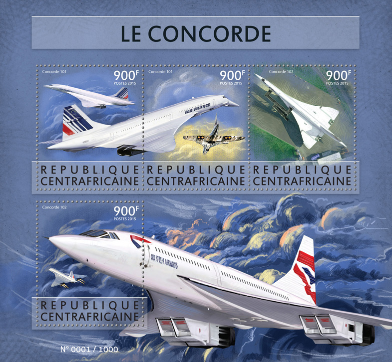 Concorde - Issue of Central African republic postage stamps