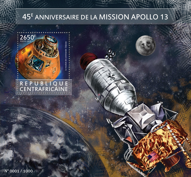 Apollo 13 - Issue of Central African republic postage stamps