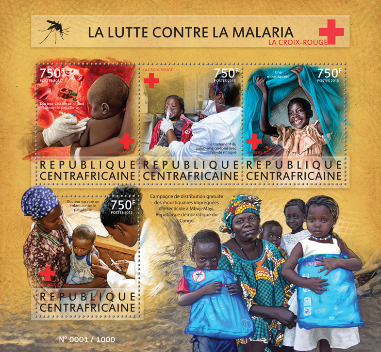 Fight malaria - Issue of Central African republic postage stamps